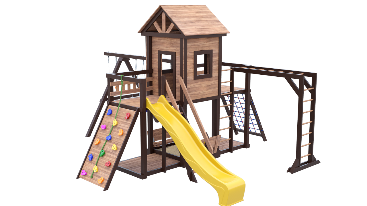 Детская площадка LARGE HOUSE с рукоходом, домиком и песочницей